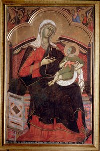 Jomfru med barn Jomfru Maria med Jesusbarnet - Maleri av Guido da Siena (aktiv mellom 1260 og 1280)