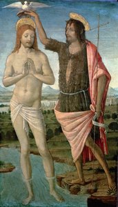 The Baptism of Christ, 1486 (tempera på panel) av Guidoccio di Giovanno Cozzarelli