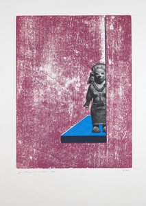 Invisible Room Nº1, 2019 (tresnitt og silketrykk) av Guilherme Pontes