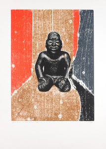 Invisible Room nº10, 2019 (tresnitt og silketrykk) av Guilherme Pontes