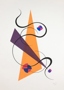 Movement Nº4, 2019 (silketrykk) av Guilherme Pontes