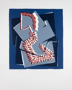 Woman With Fern Nº2, 2019 (linosnitt) av Guilherme Pontes