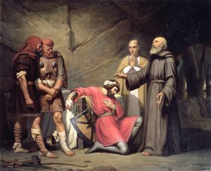 Konverteringen av Robert, hertugen av Normandie, kjent som Robert the Devil, scene fra operaen 