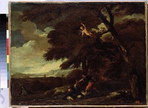 ""The Death of Saint Peter of Verone"" (The Assassination of Saint Peter Martyr) Den dominikanske predikanten Peter av Verone (Pietro Rosini eller Pietro Martire eller Pietro da Verona) (1205-1252) blir drept på veien fra Come to Milan . Maleri av Guillaum