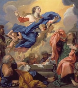 The Assumption of the Virgin olje på lerret av Guillaime Courtois