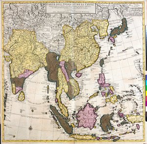 Kart over Asia (etsing av Guillaume Delisle