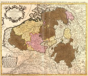 Kart over det katolske Nederland (Belgia og Luxembourg) (radering av Guillaume Delisle