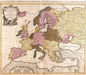 Kart over Europa (etsing av Guillaume Delisle