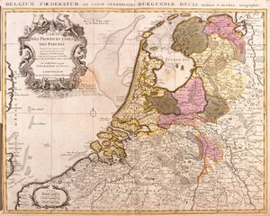 Kart over De forente provinser i Nederland (etsing av Guillaume Delisle