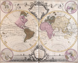 Planisphere World (etsing av Guillaume Delisle