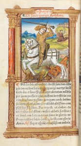 Trykt Timebok Bruk av Roma: fol. 103v, St. George Slaying the Dragon, 1510.