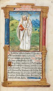 Trykt Timebok Bruk av Roma: fol. 108r, St. Bernard av Clairvaulx, 1510. av Guillaume Le Rouge