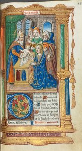 Trykt Timebok Bruk av Roma: fol. 40r, Presentasjon i tempelet, 1510.