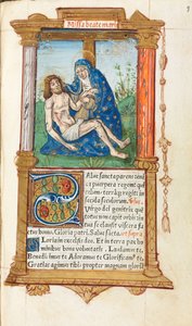 Trykt Timebok Bruk av Roma: fol. 53r, Pieta, 1510. av Guillaume Le Rouge