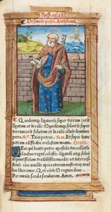 Trykt Timebok Bruk av Roma: fol. 99r, St. Peter, 1510. av Guillaume Le Rouge