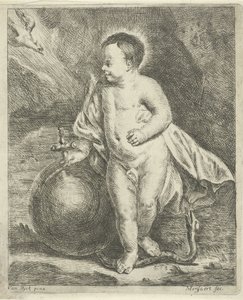 Kristusbarn med jordklode og slange av Guillaume Pierre Mensaert