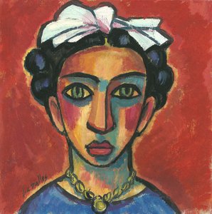 Portrett av Frida Kahlo, 2013 (gouache på papir) av Guillermo Martí Ceballos