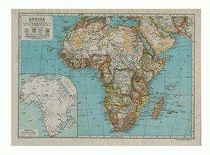 Kart over Afrika, c1910