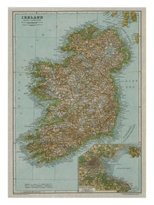 Kart over Irland, c1910