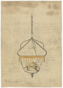 Design for en pendellampe av Gust van de Wall Perné (signed by artist)