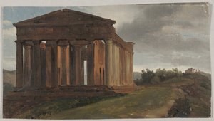 Et tempel i Agrigento, Sicilia (Olje på papir montert på masonitt) av Gustaf Soderberg