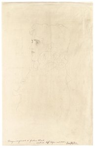 Portrett av en kvinne i profil med krage av Gustav Klimt