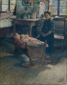 ved vuggen av Gustav Adolf Hessl