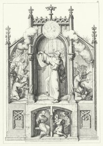 Fire scener fra livet til Martin Luther (gravering) av Gustav Ferdinand Leopold Konig