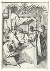 John, kurfyrst av Sachsen, besøker Martin Luther på sykehus (gravering) av Gustav Ferdinand Leopold Konig