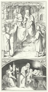 Martin Luther som ung student synger i byen Eisenach (gravering) av Gustav Ferdinand Leopold Konig