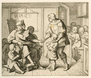 Martin Luthers påmelding ved skolen i Mansfeld av Gustav Ferdinand Leopold Konig
