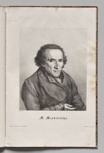 Tysklands berømte forfattere: Portrett av Moses Mendelssohn av Gustav Karl Friedrich Luderitz