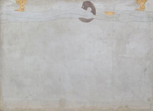 Beethoven Frise: Lengselen etter lykke - panel 1, venstre langvegg av Gustav Klimt