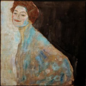 Portrett av en dame i hvitt av Gustav Klimt