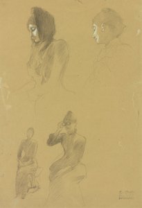 Fire portrettstudier av kvinner av Gustav Klimt
