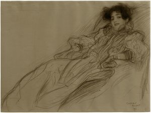 Ung dame i lenestolen av Gustav Klimt