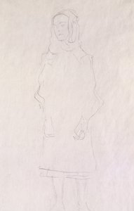 Mada Primavesi, ca. 1925 (blyant på glitrende japansk papir) av Gustav Klimt