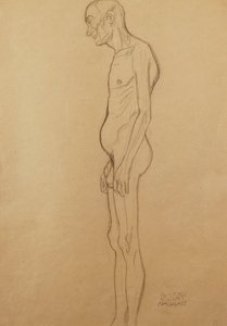 Nakne menn; naken mann til venstre, av Gustav Klimt