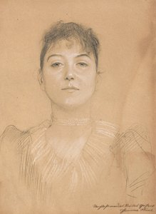 Portrett av en kvinne, ca. 1890-1891 av Gustav Klimt