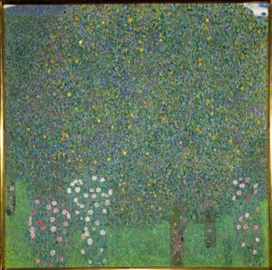 Rosebusker under trær av Gustav Klimt
