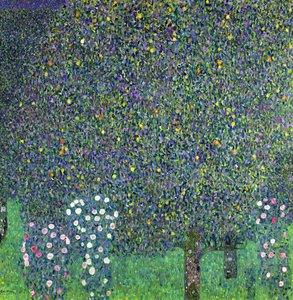 Roser under trærne, ca. 1905 av Gustav Klimt