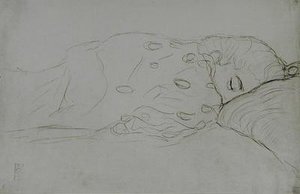 Sover naken av Gustav Klimt