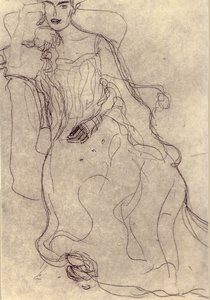 Studie for maleriet Portrett av Adele Bloch-Bauer I av Gustav Klimt