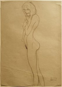 Studer for venstre gorgon i Beethoven-frisen av Gustav Klimt