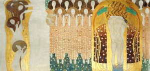 Beethoven-frisen, Detalj: The Arts, Chorus of Paradise, Embrace, 1902 av Gustav Klimt