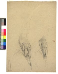 Zwei Handstudien, Finger ans Ohr gelegt av Gustav Klimt