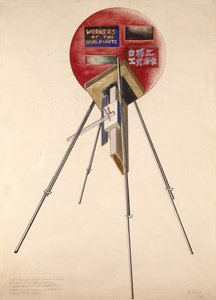 Prosjekt for en konstruksjon til femårsjubileet for oktoberrevolusjonen, 1922 av Gustav Klutsis