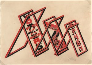 Propagandastand (Workers of the World Unite) av Gustav Klutsis
