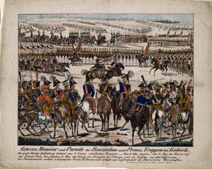 Russisk-prøyssisk parade i Kalisz 1835, ca. 1850 av Gustav Kühn