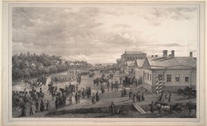 Parade av Chevalier Gardes gjennom Krasnoye Selo, 1848